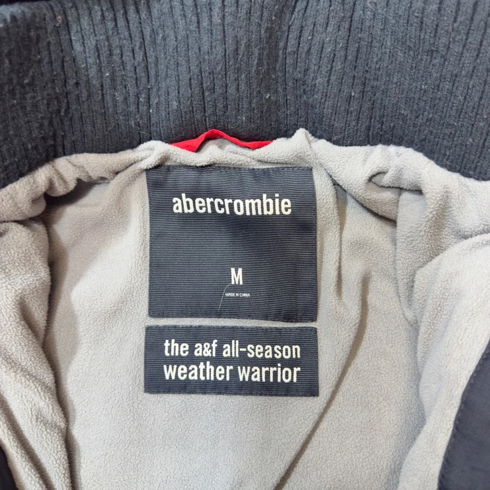 Abercrombie & Fitch Weather Warrior Navy Blue Fleece Lined Hooded Jacket Kids‎ M